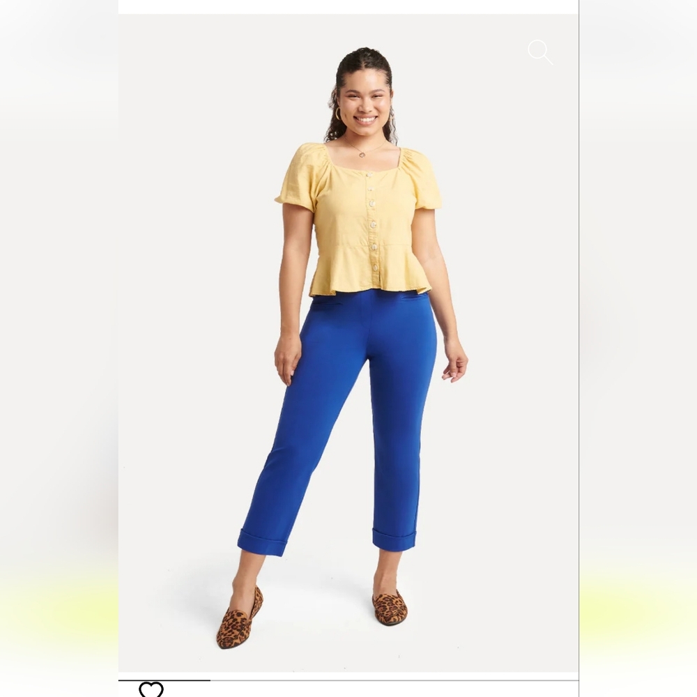 Betabrand crop cosmo light dress pant yoga pants 3x petite, blue